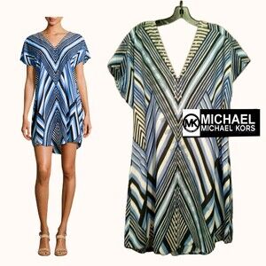 MICHAEL Michael Kors NEW Indie Mediterranean Stud Stripe Dress L